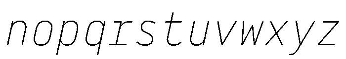 29LTBaseetSlanted ExtraLightSlanted Instance Font LOWERCASE