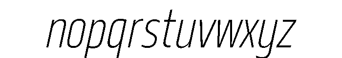 29LTBukraCond ExtraLightSlanted Font LOWERCASE