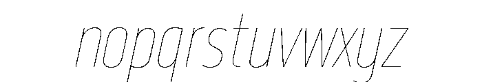 29LTBukraCond HairlineSlanted Font LOWERCASE