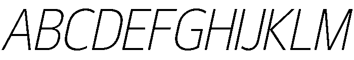 29LTBukraSemiCond ExtraLightSlanted Font UPPERCASE