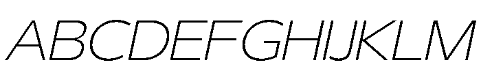 29LTBukraSemiWide ExtraLightSlanted Font UPPERCASE