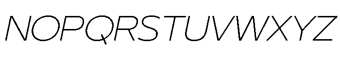 29LTBukraSemiWide ExtraLightSlanted Font UPPERCASE