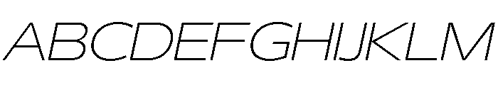 29LTBukraWide ExtraLightSlanted Font UPPERCASE