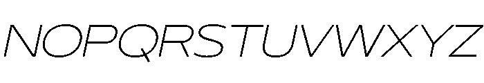 29LTBukraWide ExtraLightSlanted Font UPPERCASE