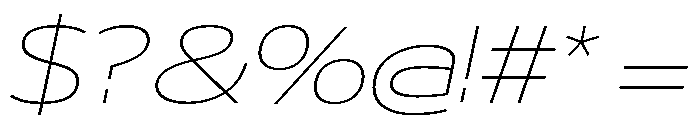 29LTBukraWide ThinSlanted Font OTHER CHARS
