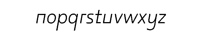 29LTOkaso LightSlanted Font LOWERCASE