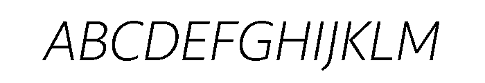 29LTZaridSansAL ExtraLightSlanted Font UPPERCASE