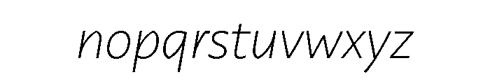29LTZaridSansAL ThinSlanted Font LOWERCASE