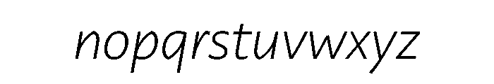 29LTZaridSansALSlanted ExtraLightSlanted Instance Font LOWERCASE