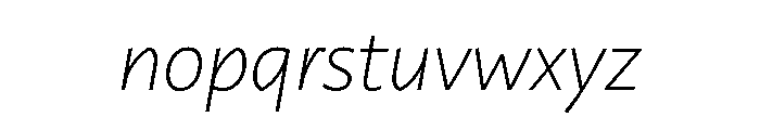 29LTZaridSansALSlanted ThinSlanted Instance Font LOWERCASE