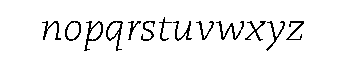 29LTZaridSerif ExtraLightSlanted Font LOWERCASE