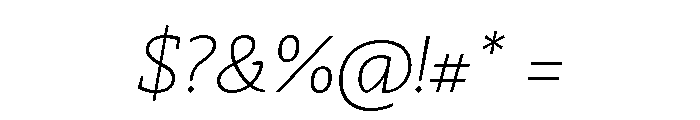 29LTZaridSerif ThinSlanted Font OTHER CHARS