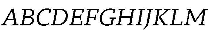 29LTZaridSerifSlanted Slanted Instance Font UPPERCASE