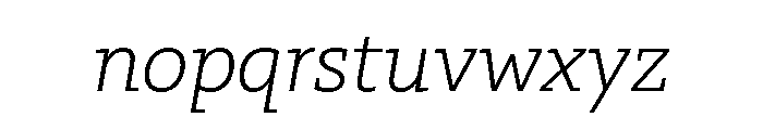 29LTZaridSlab ExtraLightSlanted Font LOWERCASE
