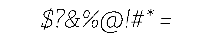 29LTZaridSlab ThinSlanted Font OTHER CHARS