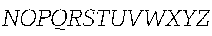 29LTZaridSlabSlanted ExtraLightSlanted Instance Font UPPERCASE