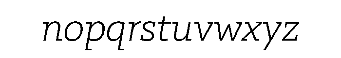 29LTZaridSlabSlanted ExtraLightSlanted Instance Font LOWERCASE