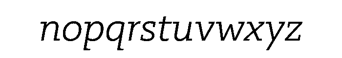 29LTZaridSlabSlanted LightSlanted Instance Font LOWERCASE
