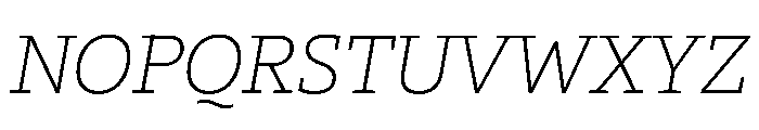 29LTZaridSlabSlanted ThinSlanted Instance Font UPPERCASE