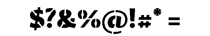 29LTZaridStencil Black Font OTHER CHARS