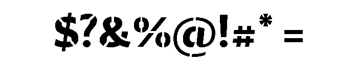 29LTZaridStencil Bold Font OTHER CHARS