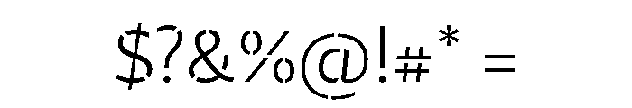 29LTZaridStencil Light Font OTHER CHARS