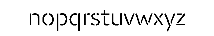 29LTZaridStencil Light Font LOWERCASE
