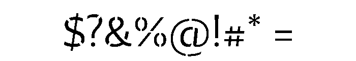 29LTZaridStencil Regular Instance Font OTHER CHARS