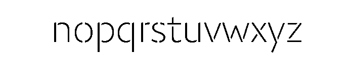 29LTZaridStencil Thin Font LOWERCASE
