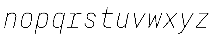 29LTZawi ExtraLightSlanted Font LOWERCASE