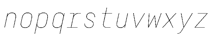 29LTZawi ThinSlanted Font LOWERCASE
