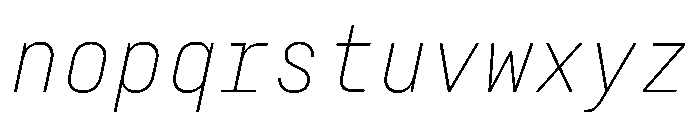 29LTZawiSlanted ExtraLightSlanted Instance Font LOWERCASE