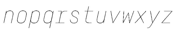 29LTZawiSlanted ThinSlanted Instance Font LOWERCASE