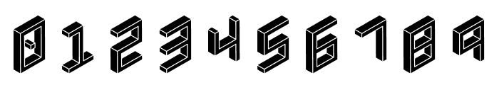 3D Isometric Black Font OTHER CHARS