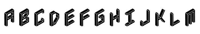 3D Isometric Black Font LOWERCASE