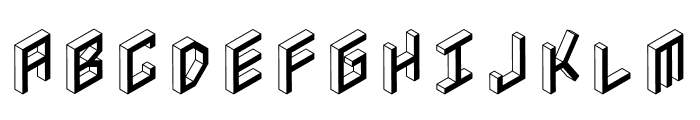 3D Isometric Bold Font UPPERCASE