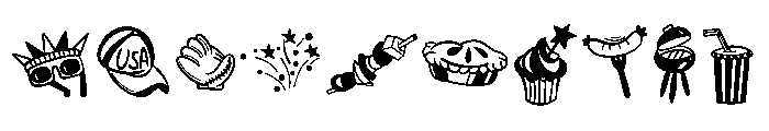 4th July Font OTHER CHARS