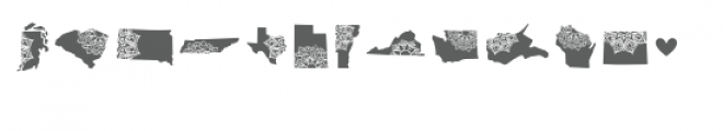 50 states mandala dingbat font Font LOWERCASE