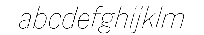 A2 Record Gothic Thin Italic Font LOWERCASE