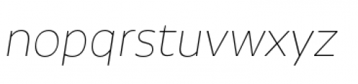 Aalto Sans Essential Alt Thin Italic Font LOWERCASE