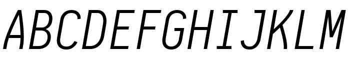 Aardvark Fixed Light Italic Font UPPERCASE
