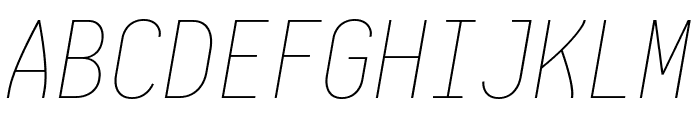 Aardvark Fixed Thin Italic Font UPPERCASE