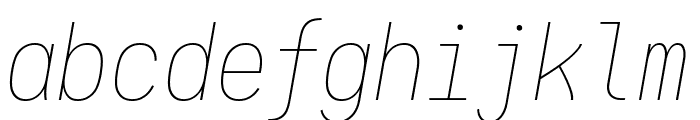 Aardvark Fixed Thin Italic Font LOWERCASE
