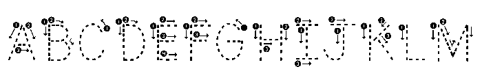ABCD_Ref_Dashed_Arrows Font UPPERCASE