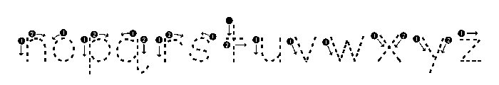ABCD_Ref_Dashed_Arrows Font LOWERCASE