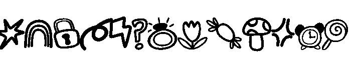 Abstract cute doodle Font LOWERCASE
