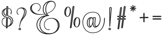 Abigail Outline Regular otf (400) Font OTHER CHARS