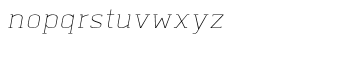 Abula Thin Italic Font LOWERCASE
