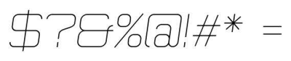 Abia 4F Wide Thin Italic Font OTHER CHARS