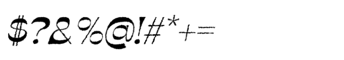 Abeleo Rough Italic Font OTHER CHARS